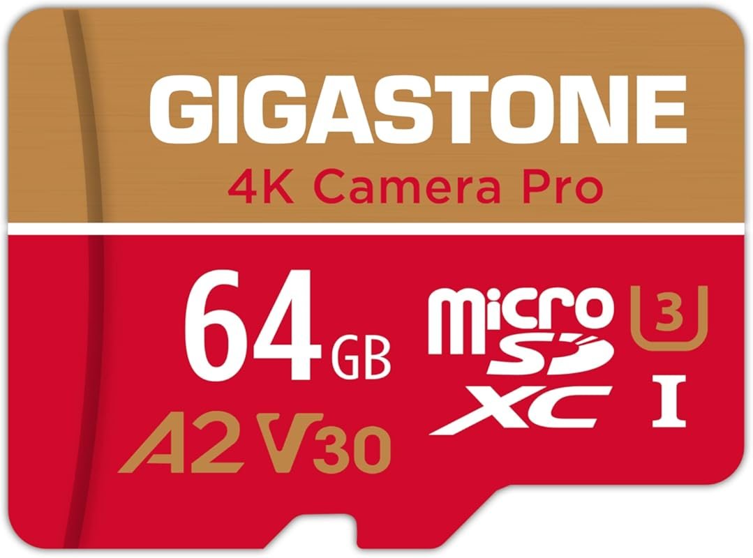GIGASTONE 64GB microSD Card with 5-Year Data Recovery, UHS-I U3 A2 V30