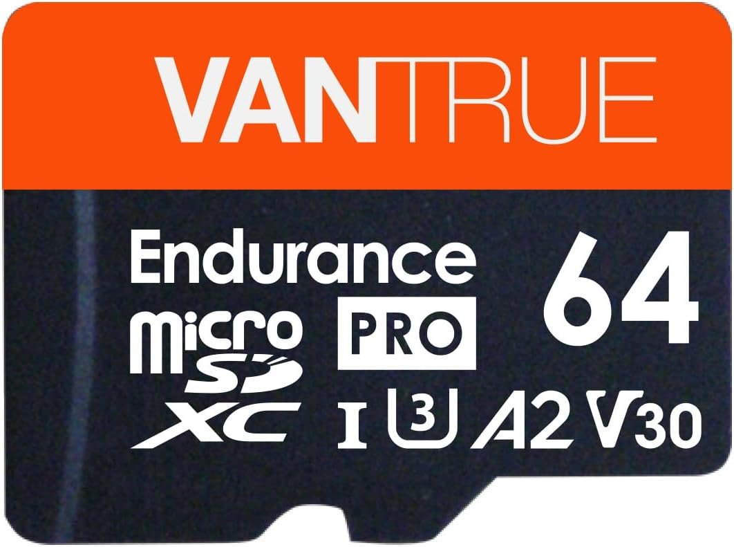Vantrue 64GB microSD Card with Adapter, U3 UHS-I High Speed for Dash C
