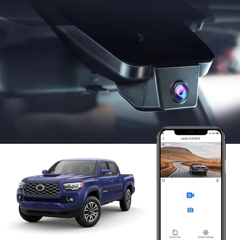 Fitcamx 4K Dash Cam for Toyota Tacoma 2018-2023, OEM Style, 2160P Vide