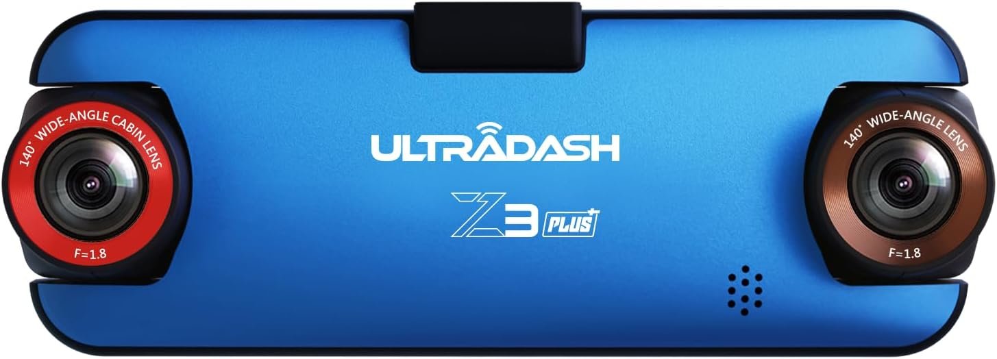 UltraDash Z3+ Commercial Dual Lens Dash Cam 2K 1440P with 64GB SD Card
