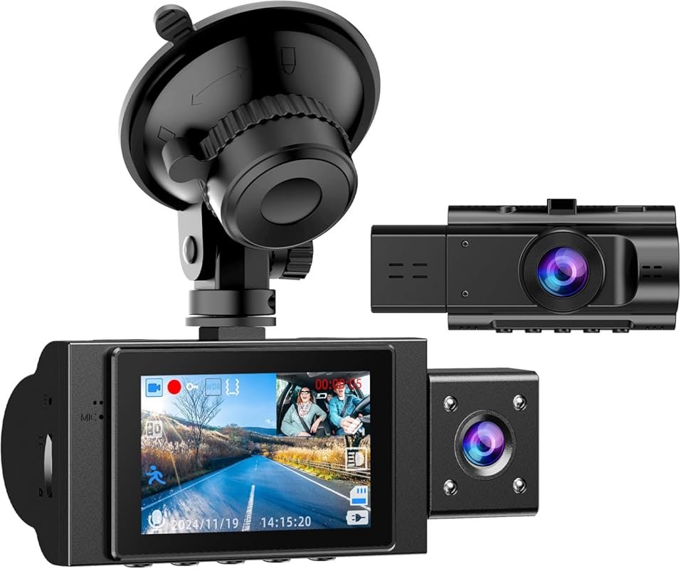 Dual 1080P Dash Cam Front and Inside with Infrared Night Vision, Motio