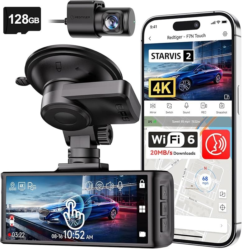 REDTIGER 4K STARVIS 2 Front and Rear Dash Cam with 3.18