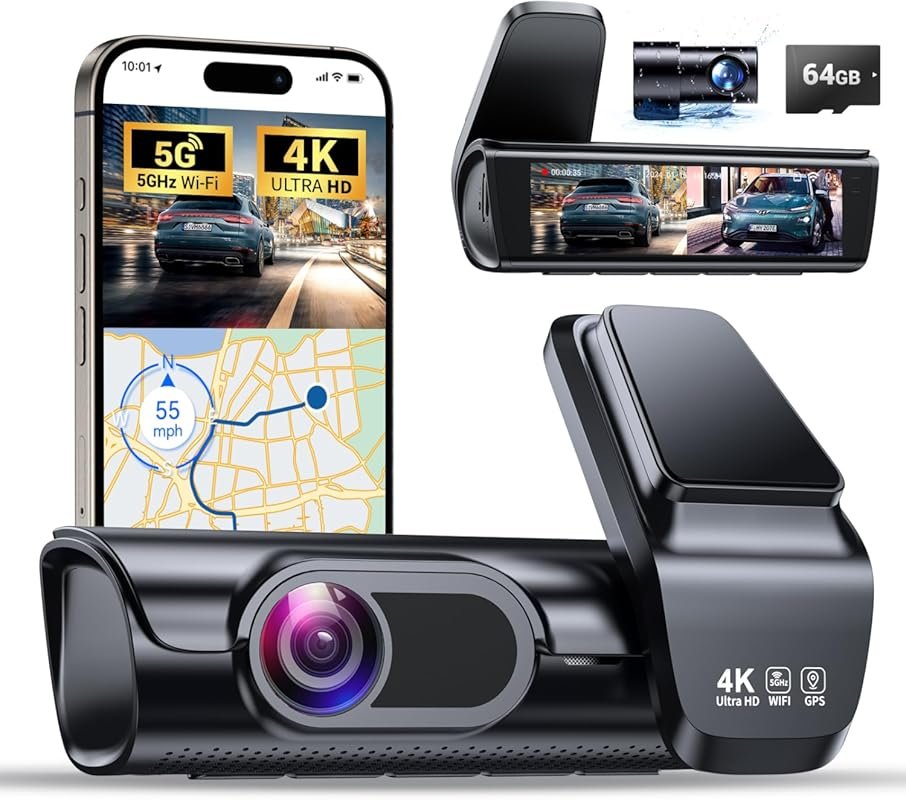 OVAMAN K600 4K Front and Rear Dash Cam with 3.59