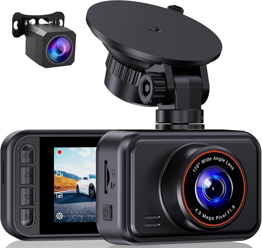 E-YEEGER 2.5K Dual Dash Cam with Front and Rear, 2