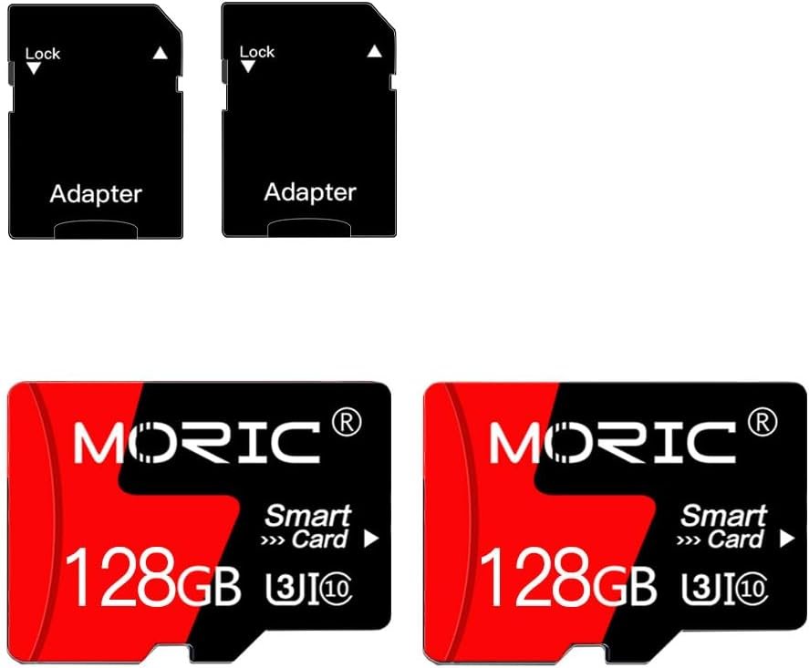 MORIC 2 Pack 128GB High Speed Micro SD Cards with Adapter, Class 10, A