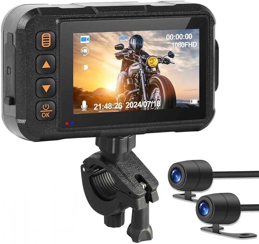 Motorcycle Dash Cam with 3