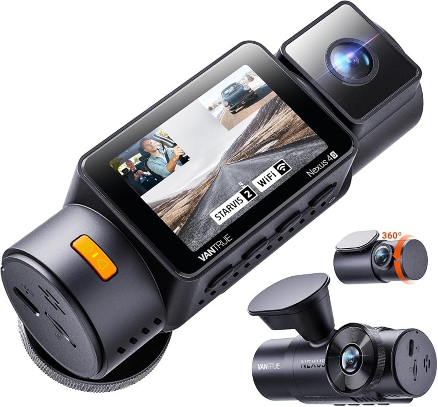 Vantrue N4S 3 Channel Dash Cam with 2.7K Front, Dual 1440P Rear and In