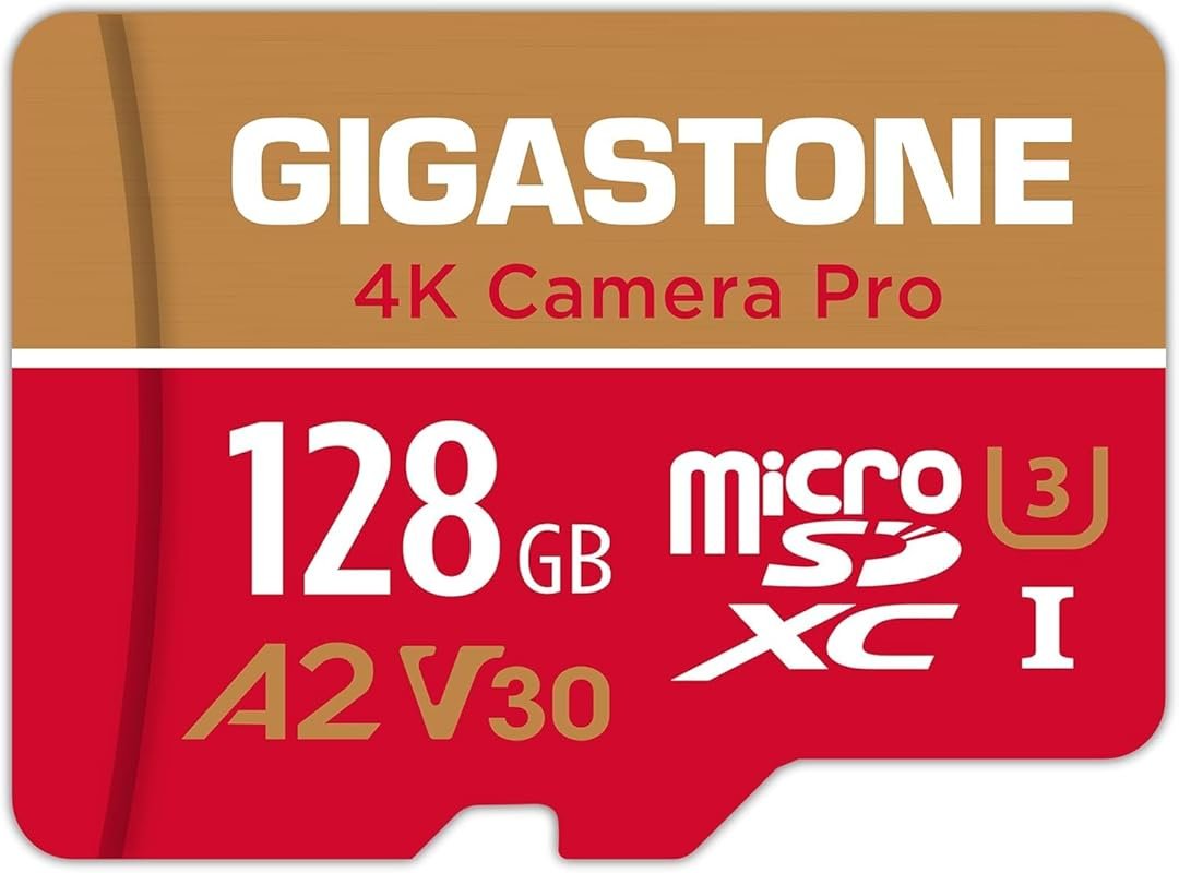 GIGASTONE 128GB microSDXC Card with 5-Year Data Recovery, UHS-I U3 A2 